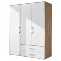 Šatníková skriňa LEMBO - biela/dub artisan, Konventionell, kompozitné drevo/plast (155/195/60cm)