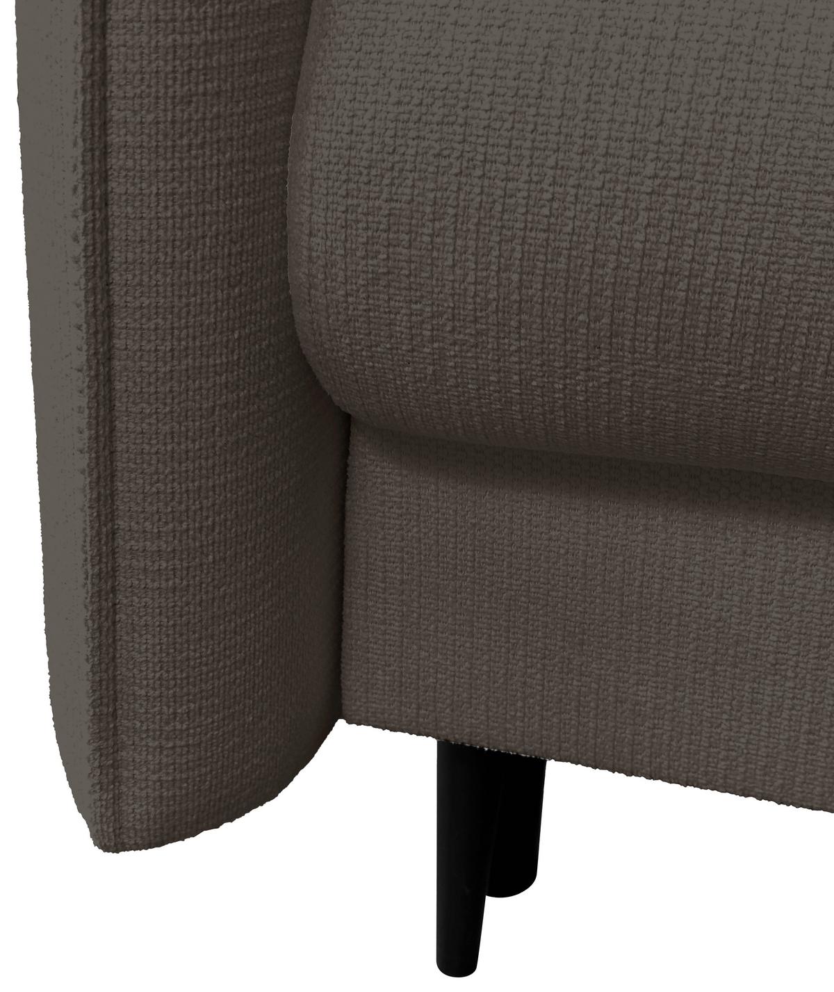 Schlafsofa Carine Mit Bettkasten Graubraun B: 216 Cm - Graubraun/Schwarz, Design, Textil (216/96/102cm) - MID.YOU