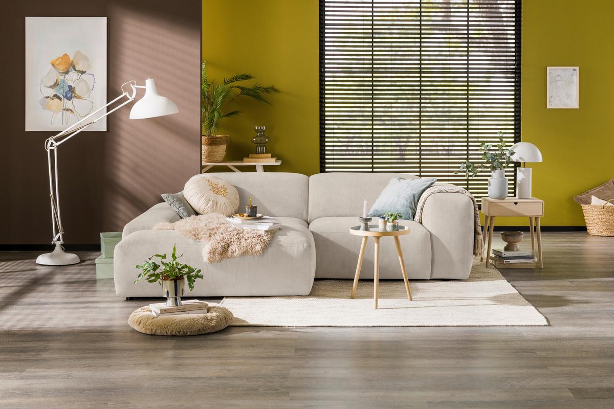 ECKSOFA Hannah Beige S: 170x252cm - Beige/Schwarz, Design, Textil (170/252cm) - MID.YOU