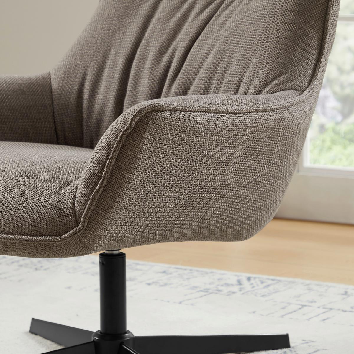 Sessel Taupe B: 85 Cm - Taupe/Schwarz, MODERN, Textil (85/103/83cm) - Livetastic