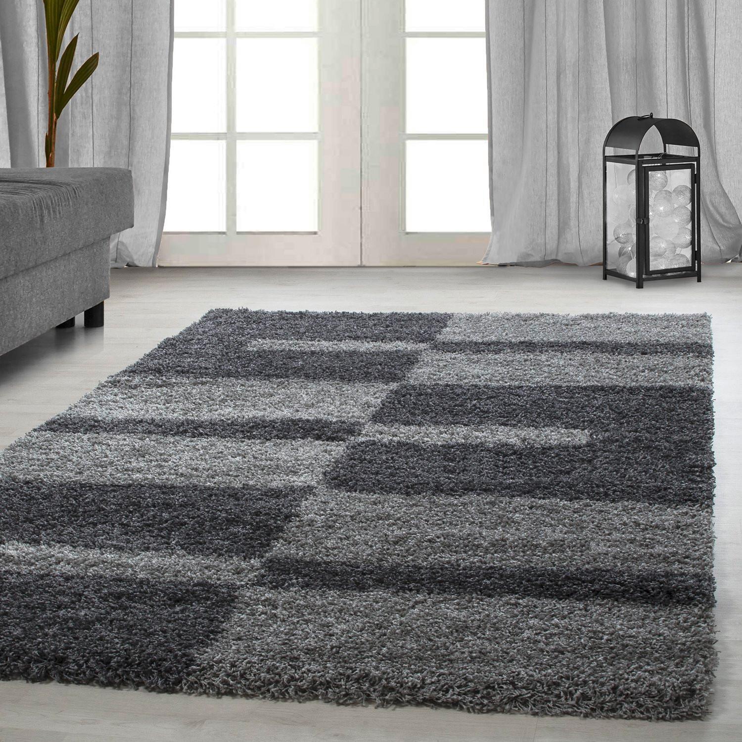 Hochflor Teppich Grau Gala 60x110 Cm - Grau, Design, Textil (60/110cm)