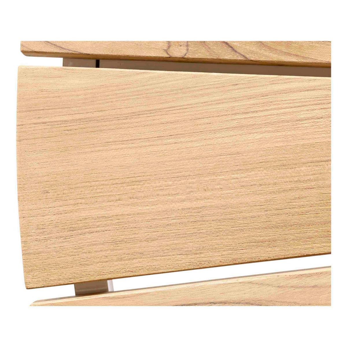 Gartentischgruppe Ellen 6-teilig Metall/Holz, natur/Weiß - Weiß Hochglanz/Teakfarben, Natur, Holz/Metall (180/180/78cm) - Gardenson