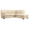 Ecksofa Nebolo Beige Lederlook - Beige, Design, Textil (245/225cm) - Livetastic