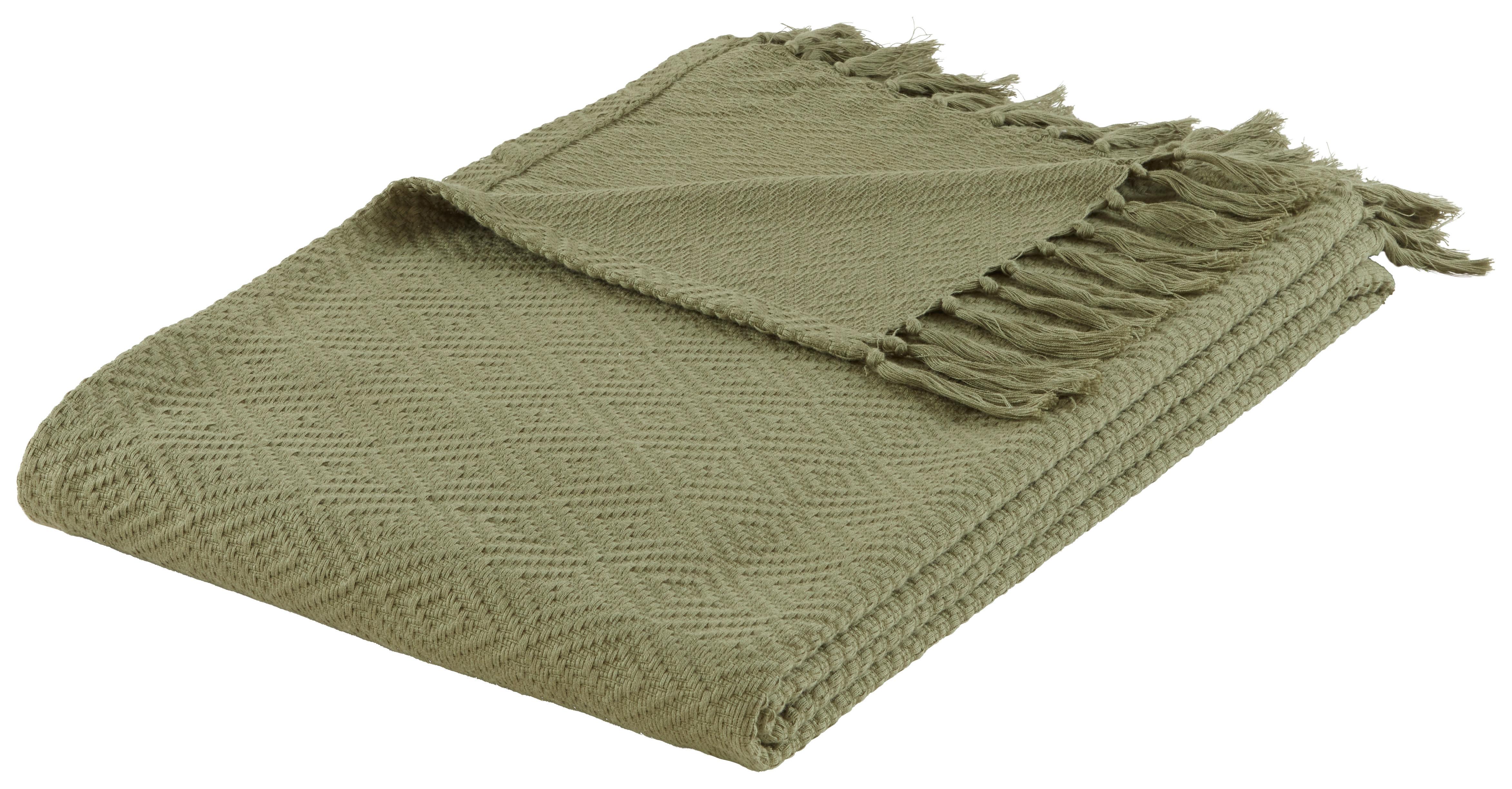 Denná Prikrývka Frieda, 130/180cm, Zelená - zelená, Štýlový, textil (130/180cm) - Modern Living