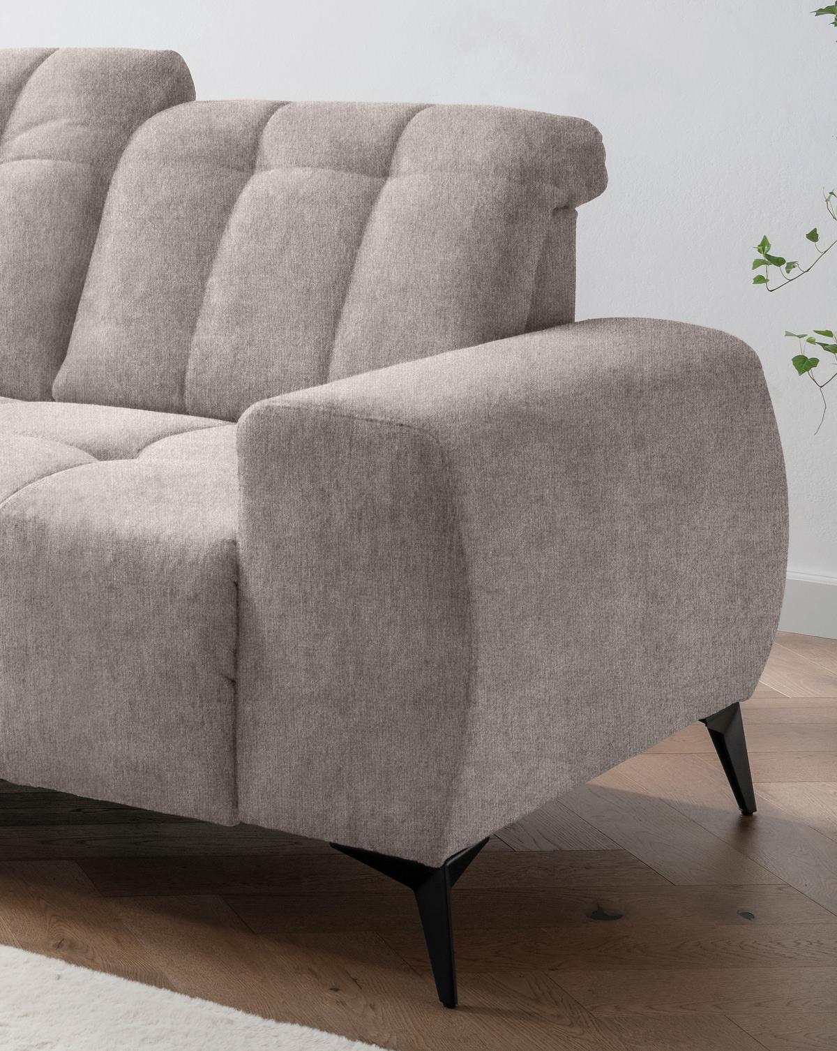 Ecksofa Mit Usb Anschluss Sano, Taupe, S: 200x261 Cm - Taupe/Schwarz, MODERN, Textil (200/261cm) - Livetastic