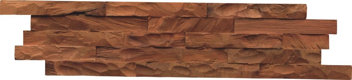 Wandverkleidung Teak Diamond Natur - Braun, Basics, Holz (61/15/2cm)