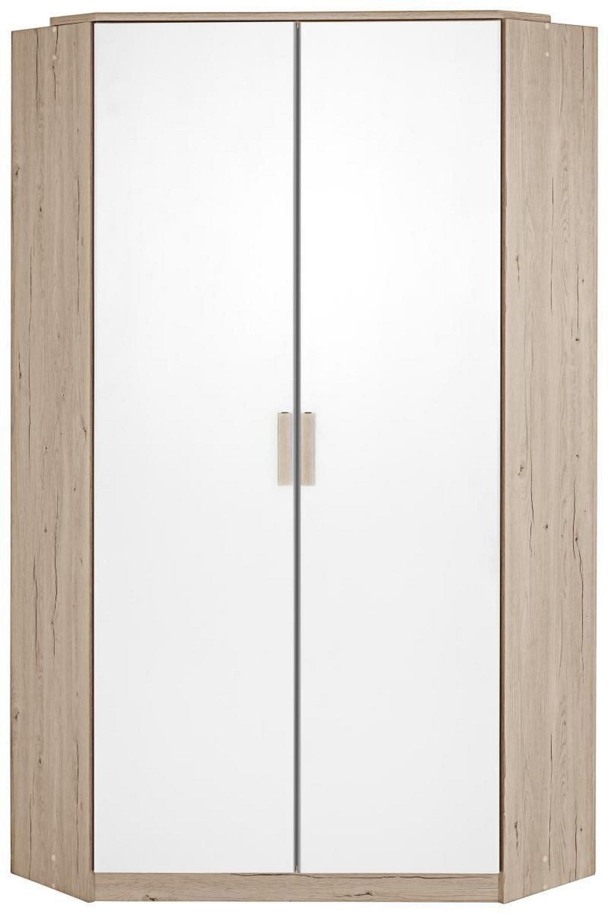 Eckschrank 95 Cm Cariba, Weiß/eiche Dekor - Eichefarben/Weiß, Design, Holzwerkstoff (95/198cm) - MID.YOU