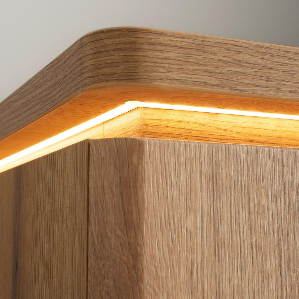 KOMODA POD TELEVIZI ALAMEDA -TOP- -BASED- - barvy dubu/antracitová, Moderní, kov/kompozitní dřevo (210/65/50cm) - Based