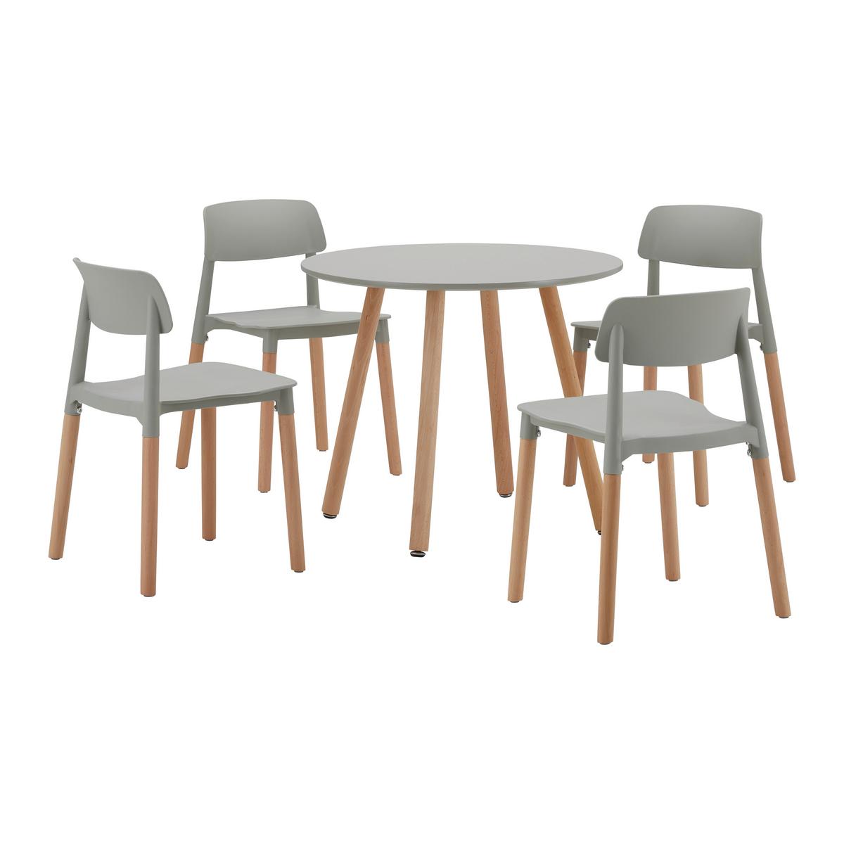 Dětská sedací souprava DESSY šedá - světle šedá, Moderní, dřevo/plast (60/48/60cm) - Bessagi Kids