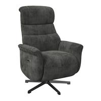 Relaxsessel Manila Chenille anthrazit, B: 73 cm - Anthrazit/Schwarz, MODERN, Textil/Metall (73/113/89cm)