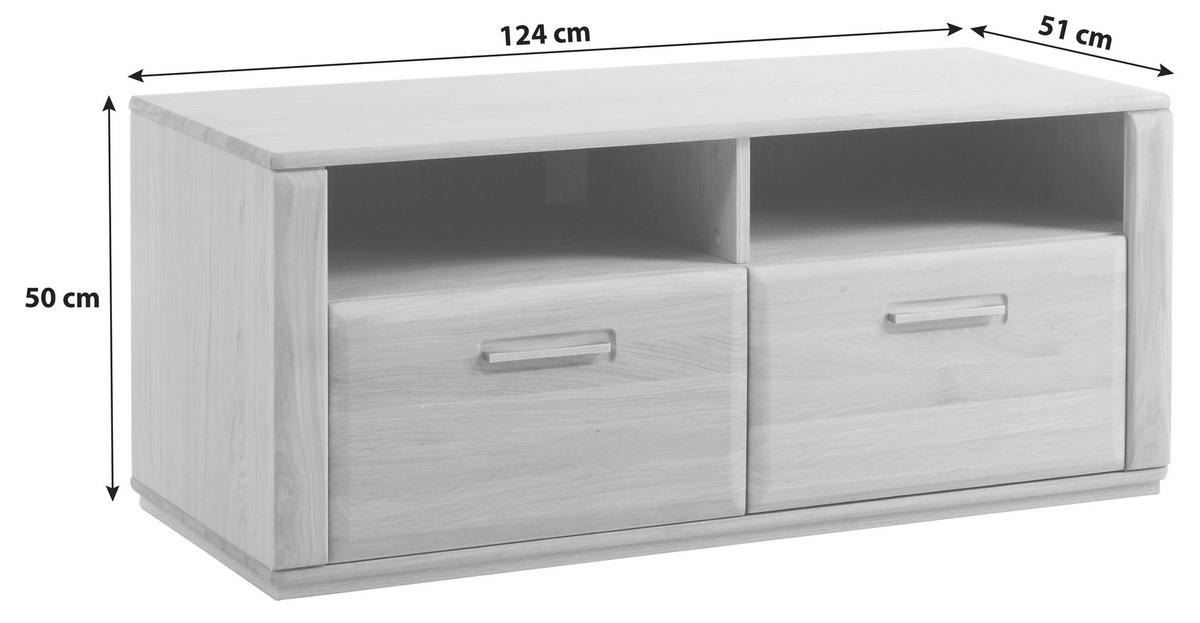 TV-Element Sena B: 124 cm Eiche Dekor - Eichefarben, Design, Holz/Holzwerkstoff (124/50/51cm) - Livetastic