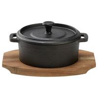 Litinový hrnec Gourmet-M, 0,54l - černá/přírodní barvy, Konvenční, kov/dřevo (19/14/9,5cm) - Mömax