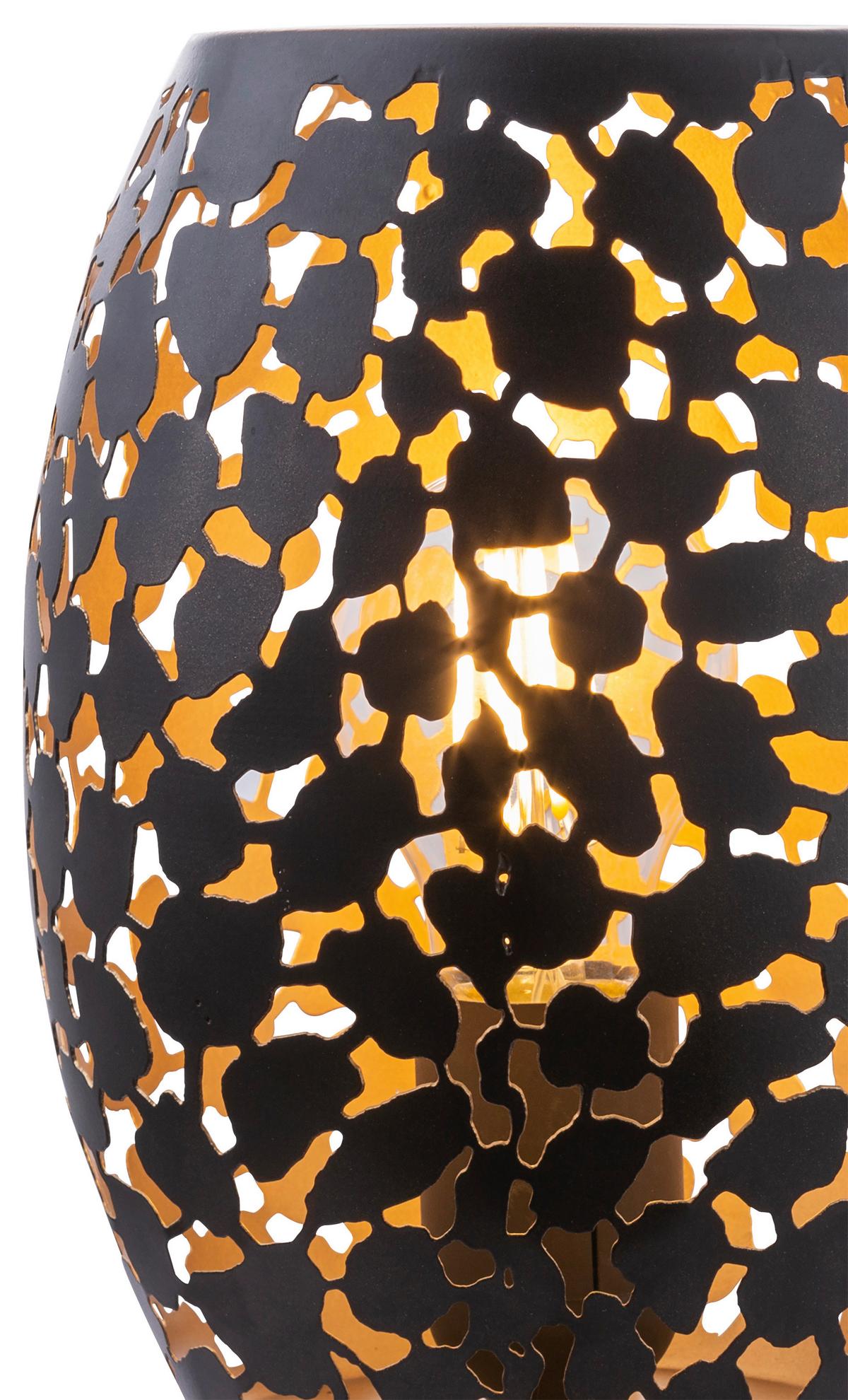 Tischlampe Narri Schwarz/gold Klein Und Kompakt Mit Schalter - Goldfarben/Schwarz, Basics, Metall (15/23cm) - Globo