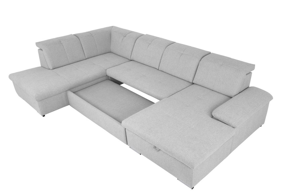 Wohnlandschaft Ramzes Hellgrau U: 215x328x173 cm - Hellgrau/Grau, Design, Textil (215/328/173cm) - MID.YOU