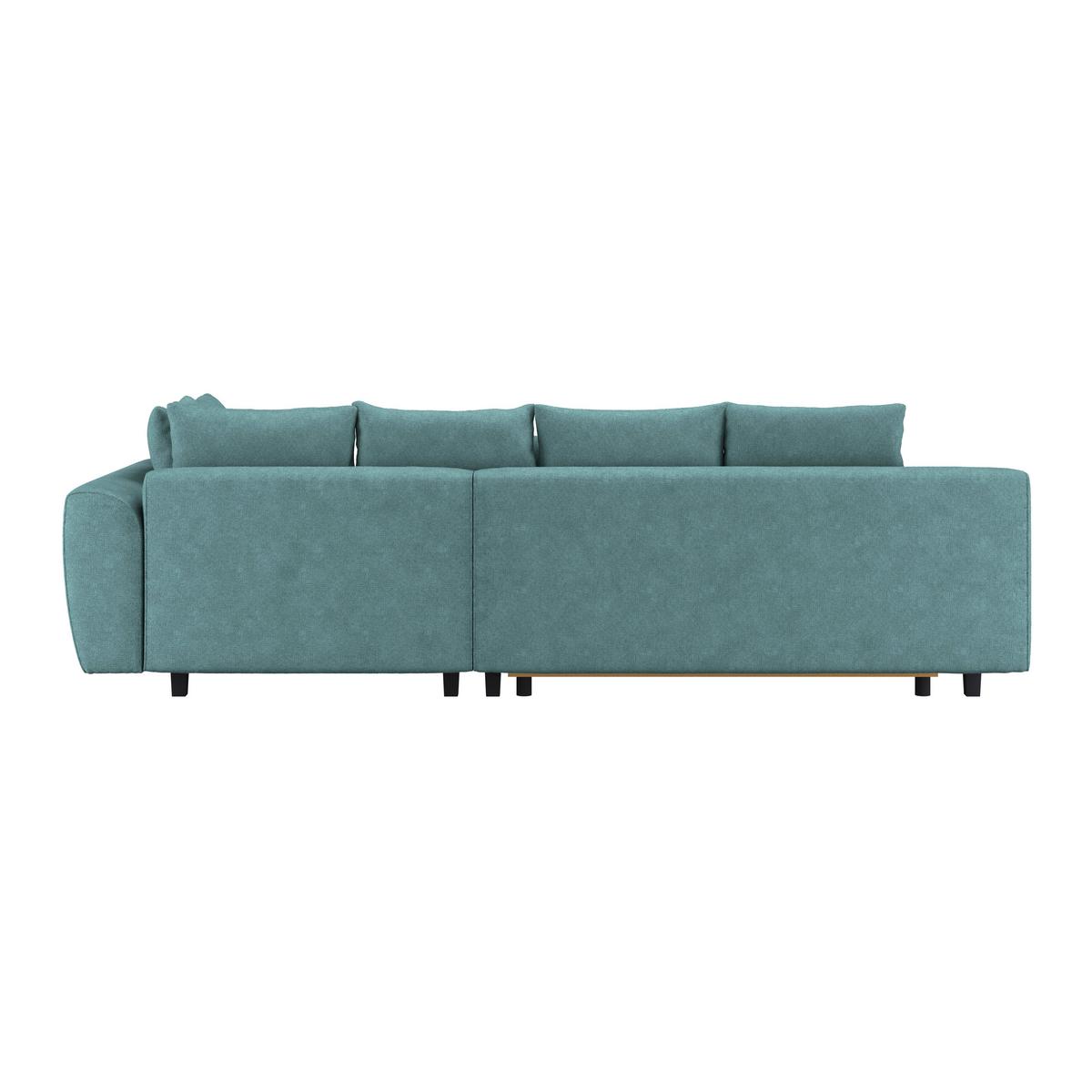 Ecksofa Mendoza - Petrol/Schwarz, Design, Textil (309/197cm) - Ondega