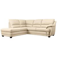 Ecksofa Nebolo Beige Lederlook - Beige, Design, Textil (225/245cm) - Livetastic