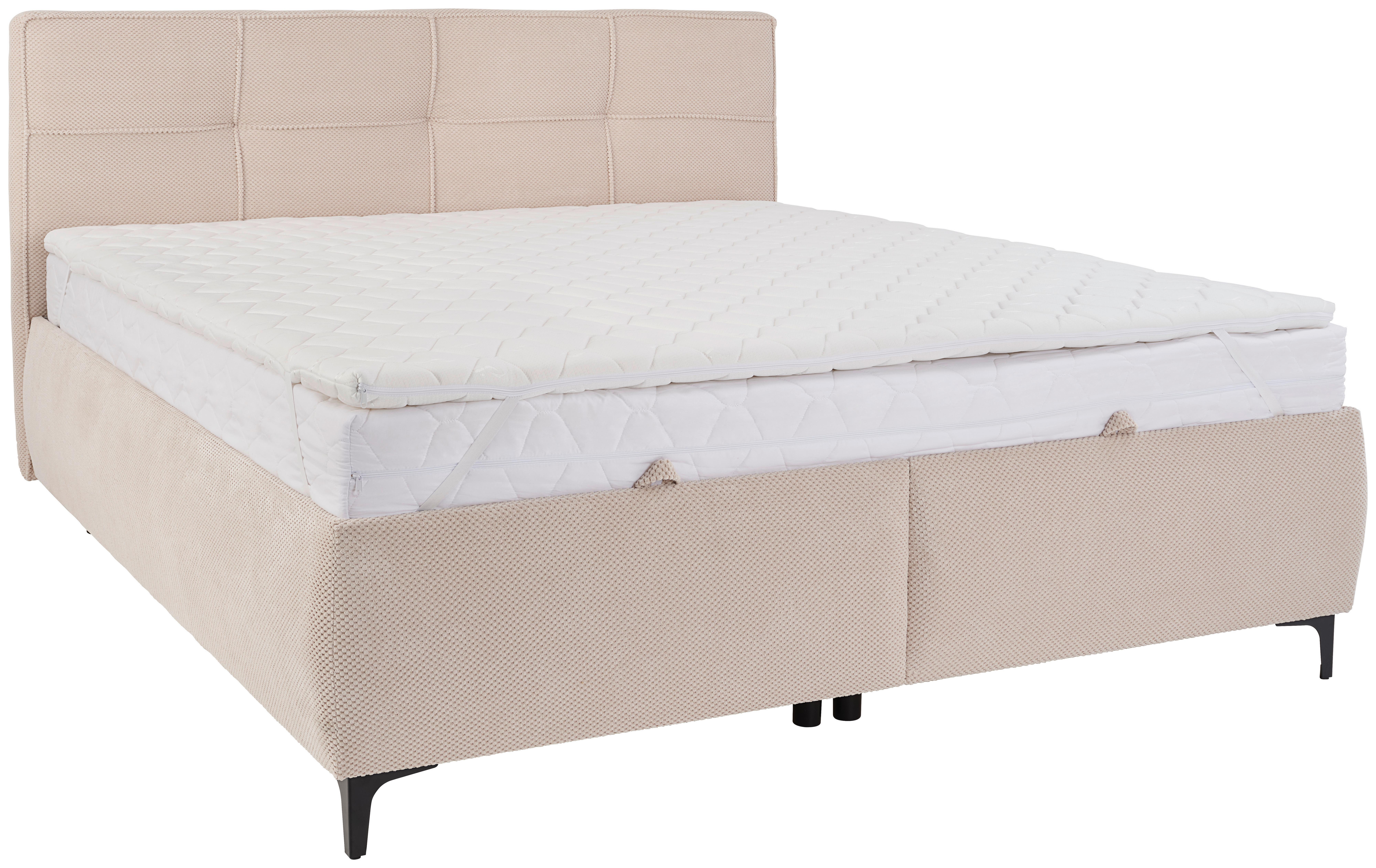 Polsterbett Zeni 180 - Beige/Schwarz, KONVENTIONELL, Holz/Holzwerkstoff (180/200cm)