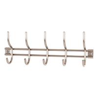 LIŠTA S HÁČIKMI PIPPO - farba ušľachtilej ocele, Modern, kov (38/14/8cm)