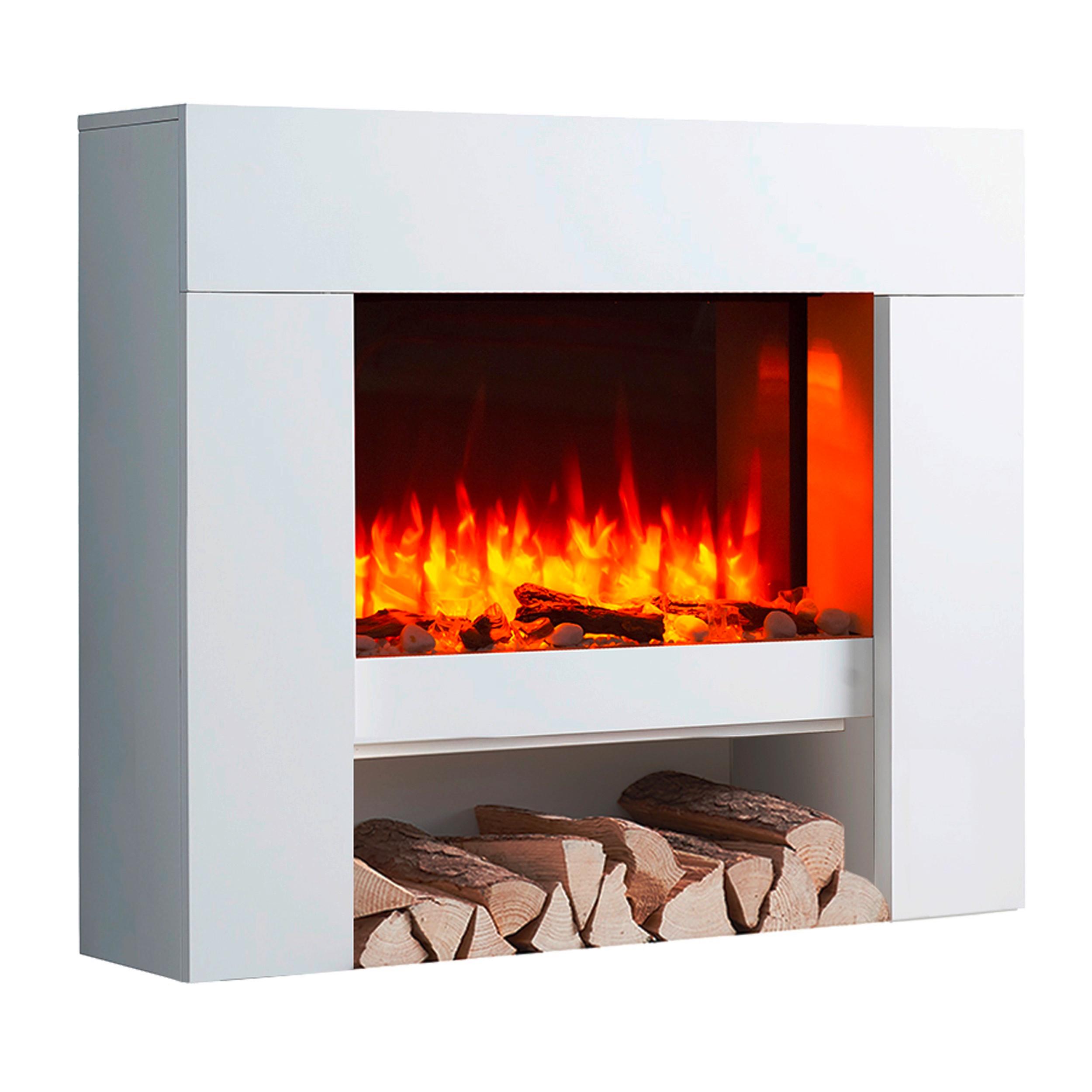 Elektrokamin Naran - Weiß, Basics, Holzwerkstoff/Metall (100/83/28cm)