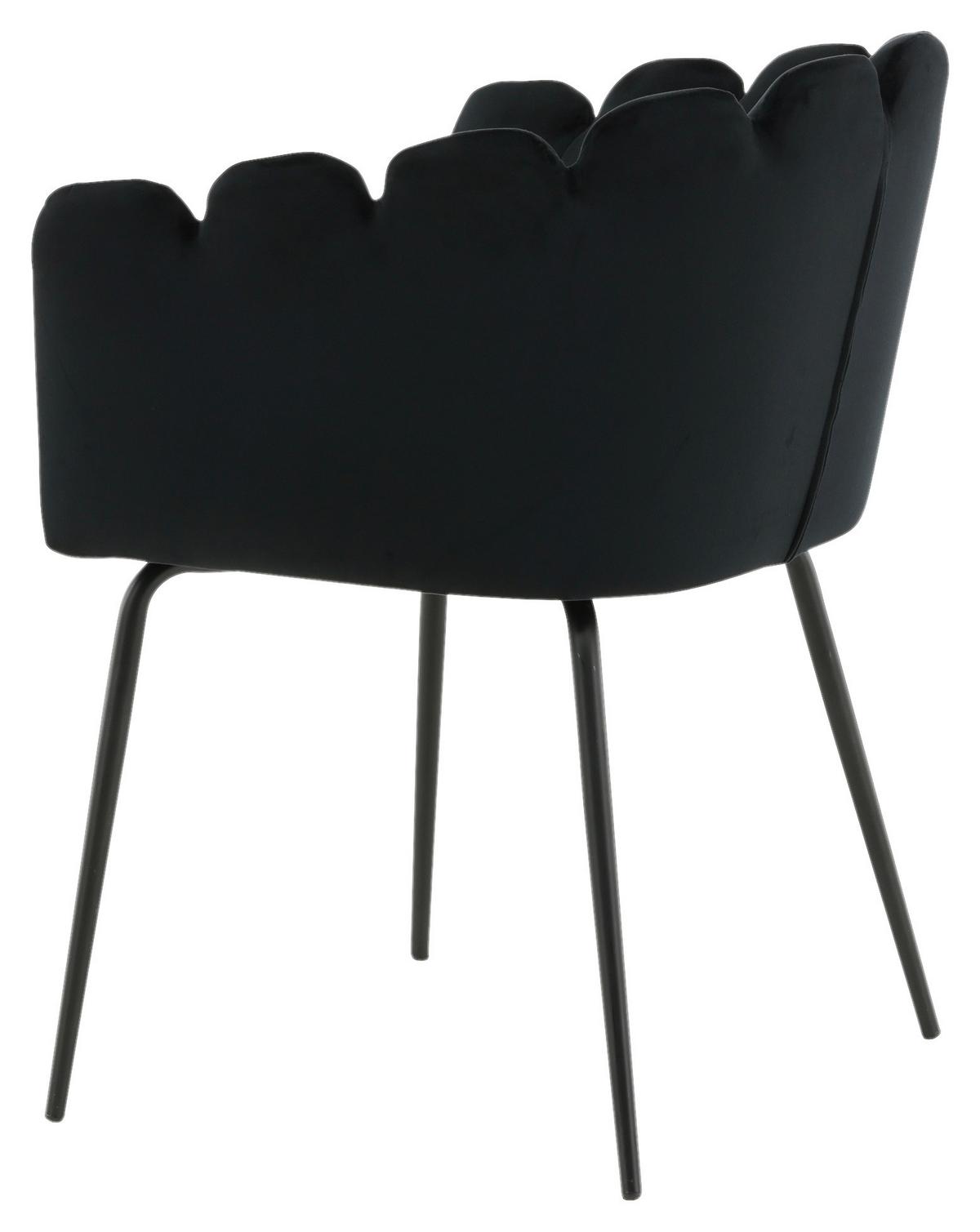 Stuhl Limhamn - Schwarz, Design, Textil/Metall (61/76.56/54cm) - Livetastic