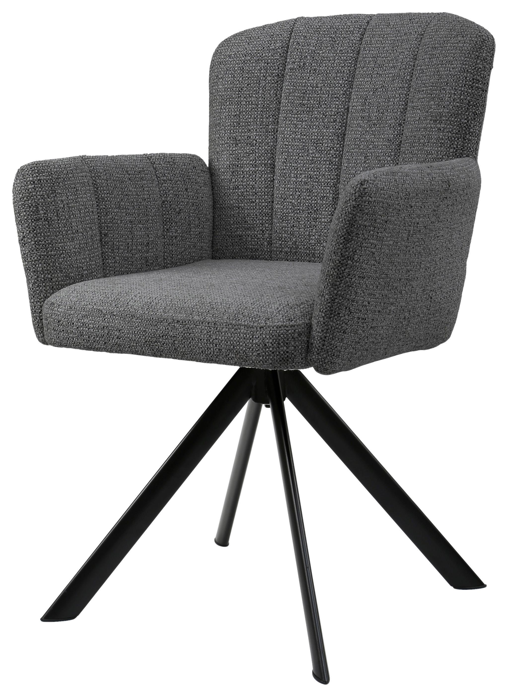 ŽIDLE S PODRUČKAMI NORA - šedá/černá, Moderní, kov/dřevo (61/87/65cm) - Premium Living