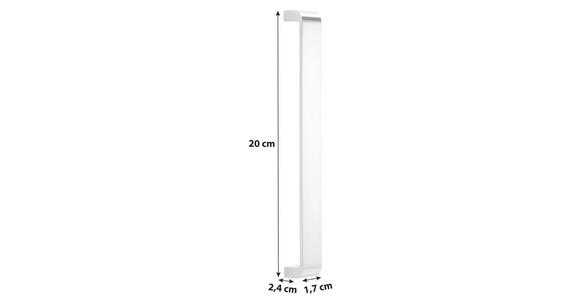 Schrankgriff Unit L:20cm Metall Weiß Glänzend - Weiß, MODERN, Metall (20/2,4/1,7cm) - Ondega