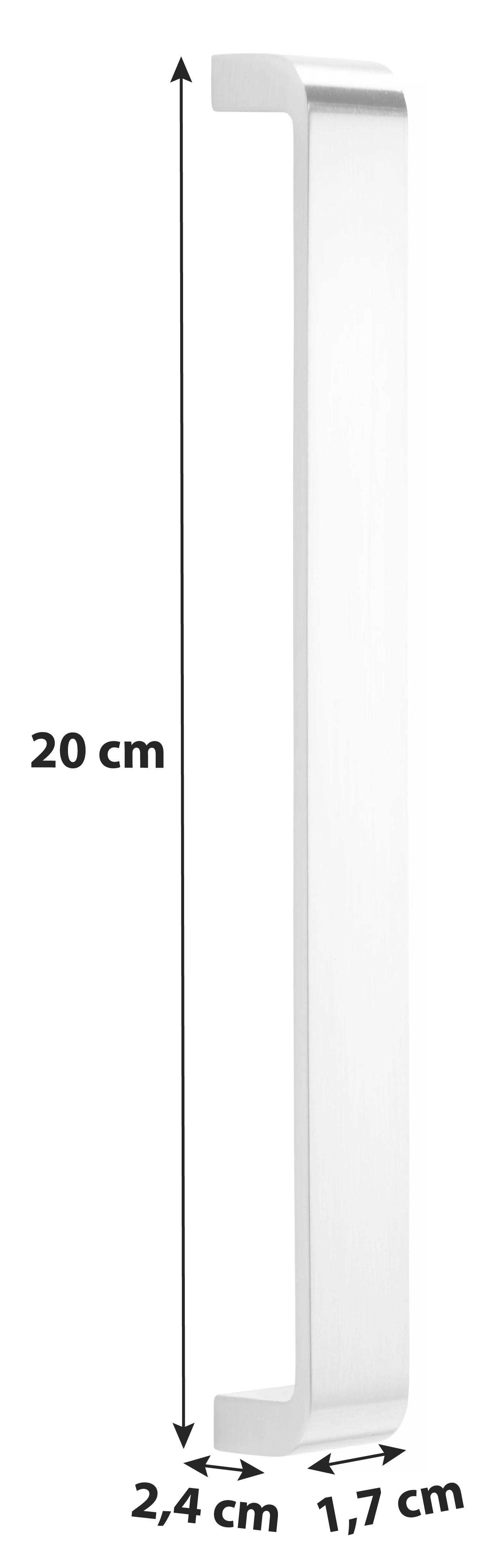 Schrankgriff Unit L:20cm Edelstahl Gebürstet - farba ušľachtilej ocele, Modern, kov (20/2,4/1,7cm) - Ondega