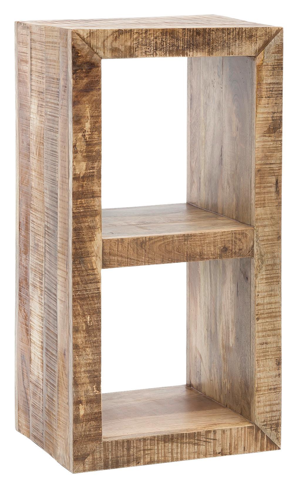 Regál Rustica masív - hnědá, Design, dřevo (45/90/35cm) - MID.YOU