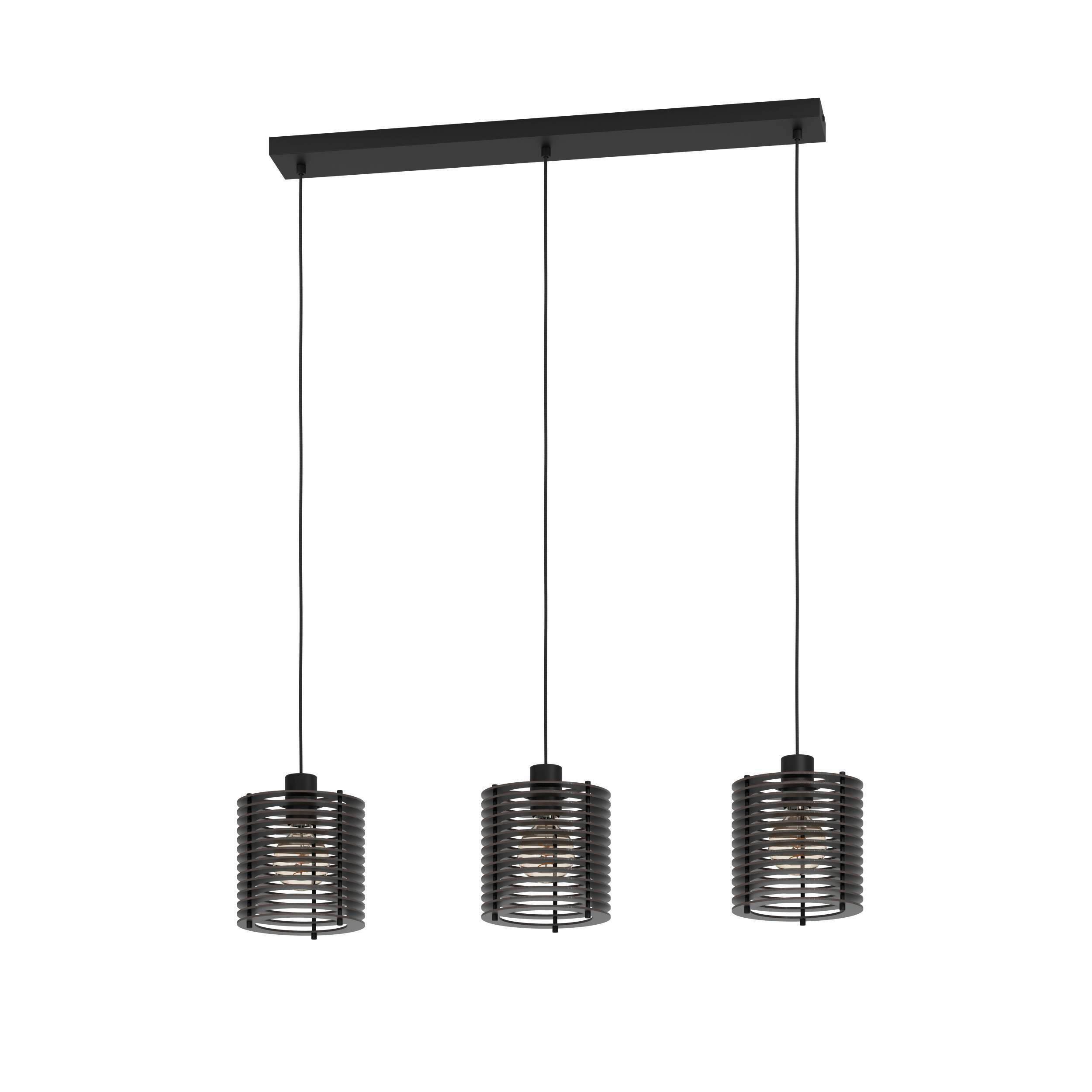 ZÁVESNÉ SVIETIDLO SEGOVIA - čierna, Design, kov/drevo (88/18/110cm) - Eglo