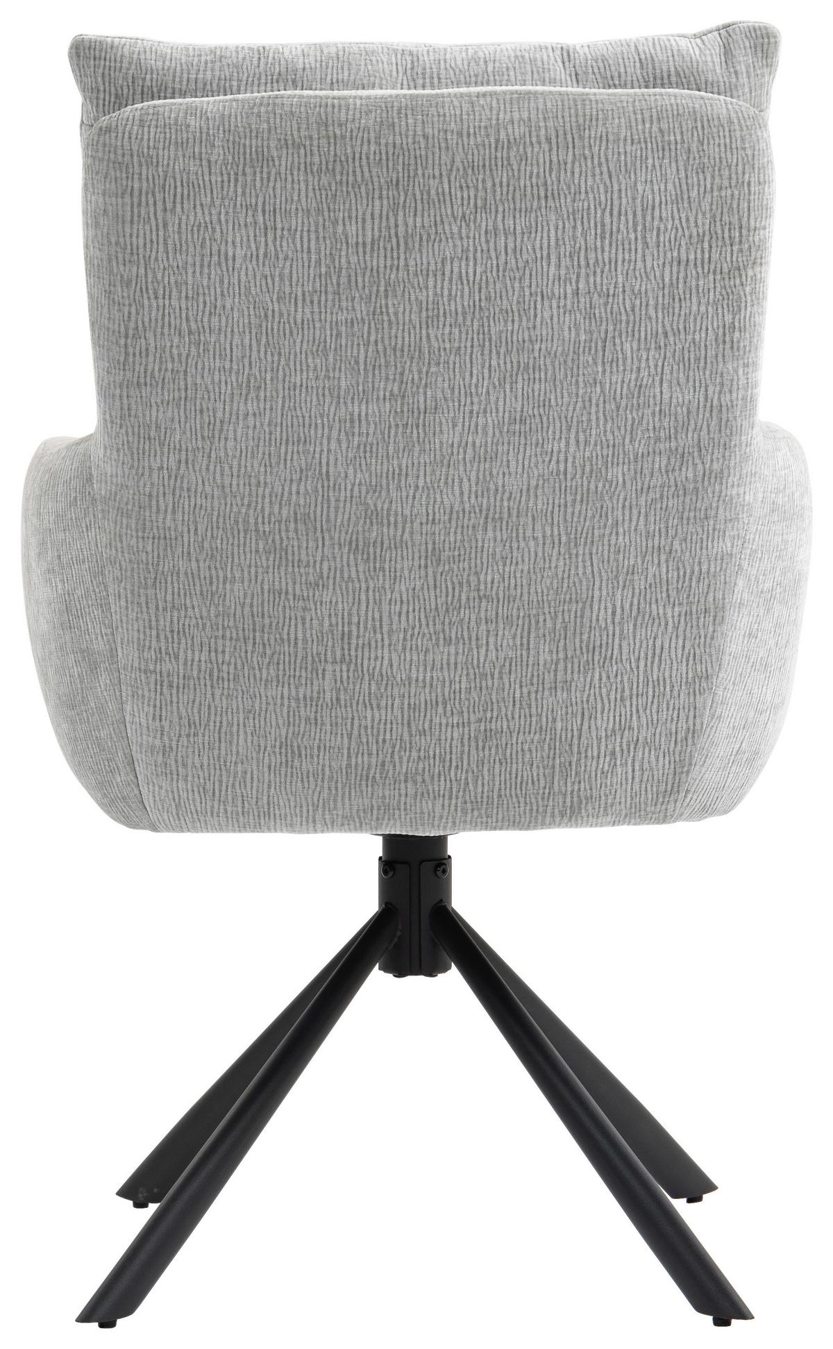 OTOČNÁ STOLIČKA CHARLOTTE -TREND- - čierna/svetlosivá, Modern, kov/textil (61/96/67cm) - Mömax