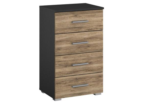 Kommode B 47cm Borneo, Grau/Eichfarben - Basics, Holzwerkstoff (47/81/42cm) Kommode B 47cm Borneo, Grau/Eichfarben - Basics, Holzwerkstoff (47/81/42cm)