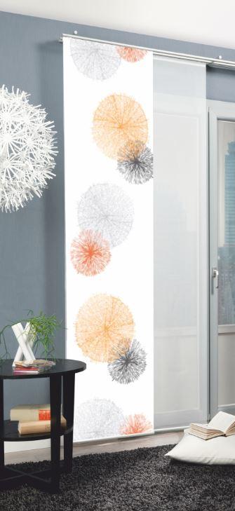 Flächenvorhang Rawlins B: 60 cm, Orange/Grau - Orange, Basics, Textil (60/245cm)