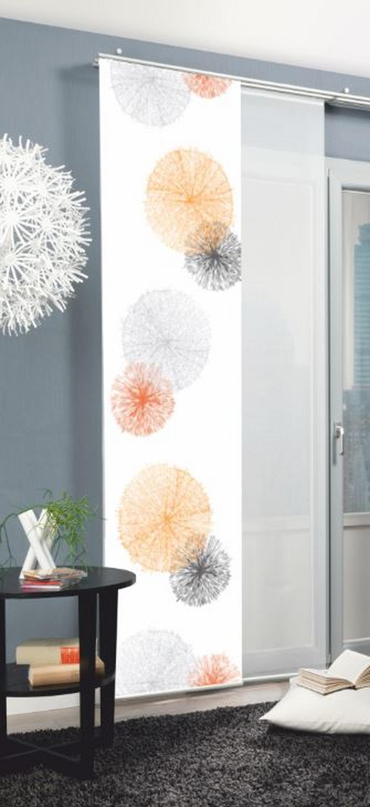 Flächenvorhang Rawlins B: 60 cm, Orange/Grau - Orange, Basics, Textil (60/245cm)