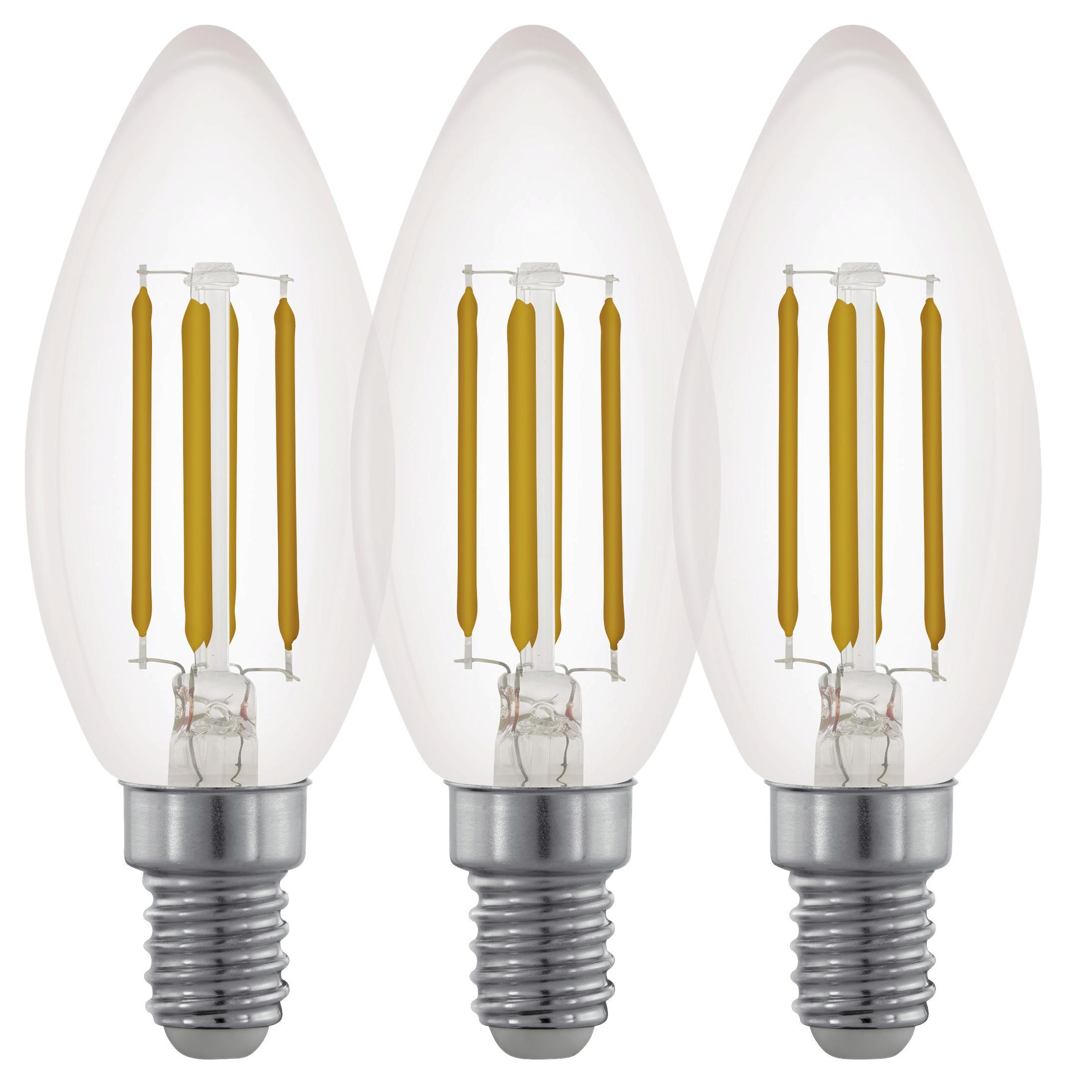 LED-Leuchtmittel 3er Pack E14, 470 lm - Klar, MODERN, Glas (3,7/10cm)