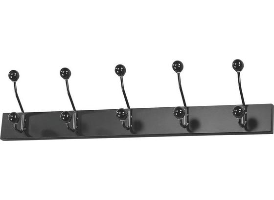 Lišta S Háčky Greve - bílá/černá, Moderní, kov/kompozitní dřevo (65/13/7cm) Lišta S Háčky Greve - bílá/černá, Moderní, kov/kompozitní dřevo (65/13/7cm)