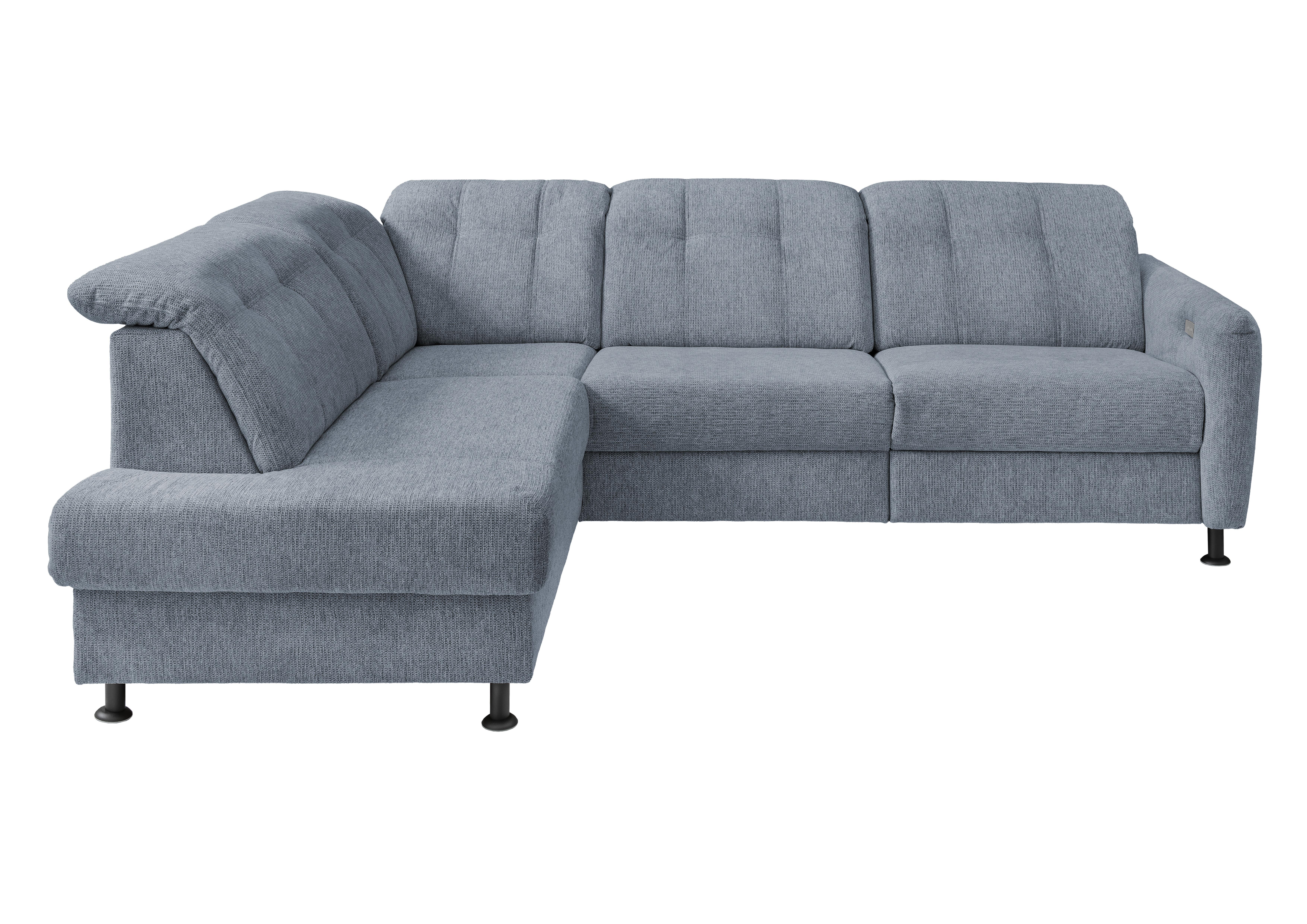 Ecksofa Minori Chenille Hellblau, S: 198x270 cm - Schwarz/Hellblau, MODERN, Textil (198/270cm) - Livetastic