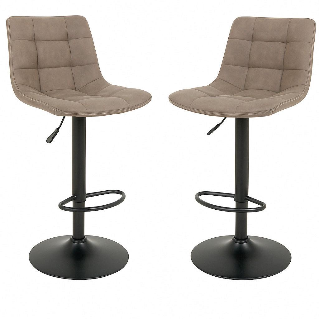 Barhocker-Set Middelfart Hellbraun B: 43 cm - Hellbraun/Schwarz, MODERN, Textil/Metall (43/88-108/45cm) - MID.YOU