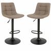 Barhocker-set Middelfart Hellbraun B: 43 Cm - Hellbraun/Schwarz, MODERN, Textil/Metall (43/88-108/45cm) - MID.YOU