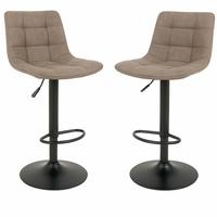 Barhocker-set Middelfart Hellbraun B: 43 Cm - Hellbraun/Schwarz, MODERN, Textil/Metall (43/88-108/45cm) - MID.YOU