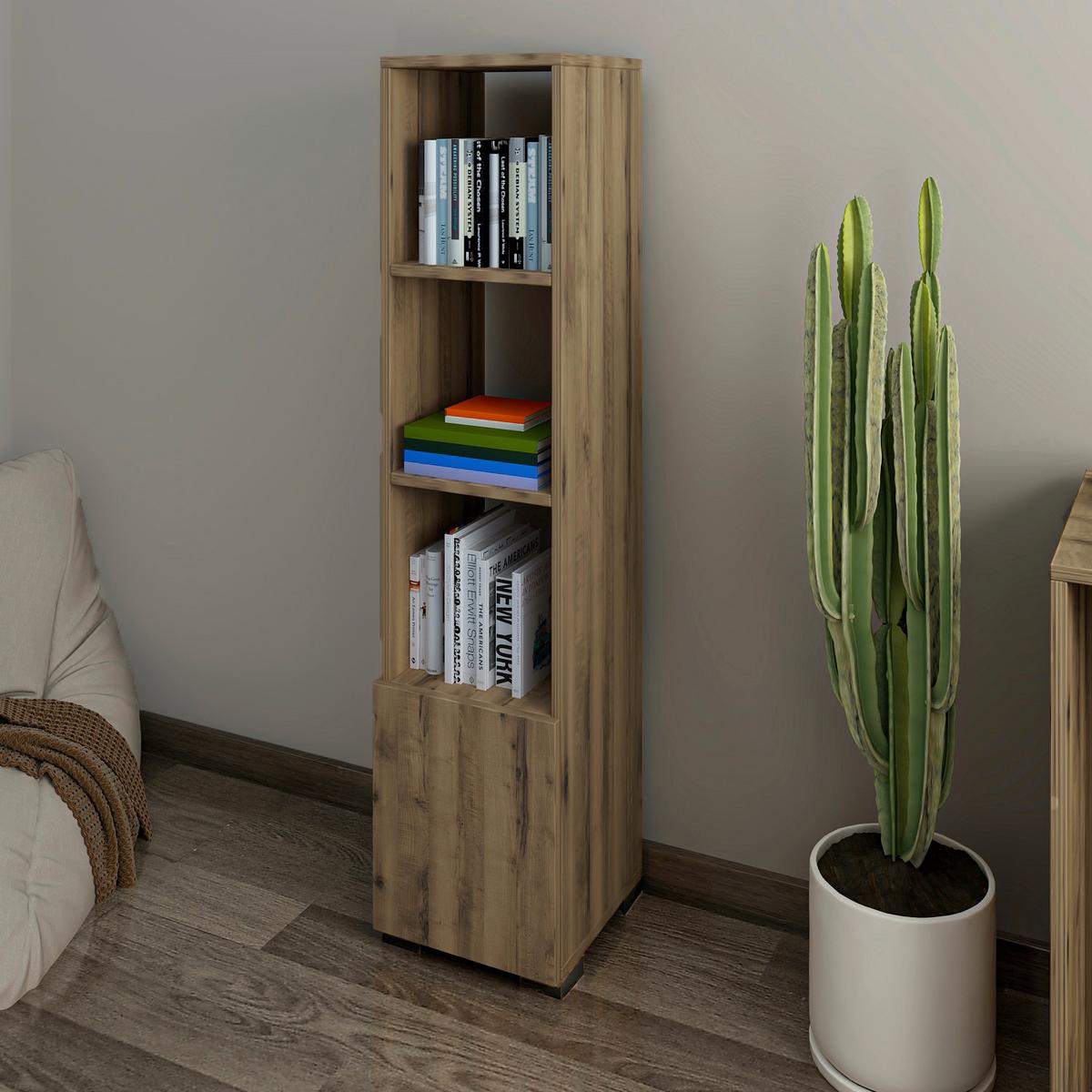 Regal Kuzey Nussbaumfarben B: 31cm - Nussbaumfarben, Design, Holzwerkstoff (31/136/30cm) - Livetastic