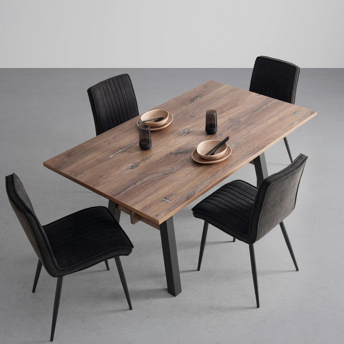 Židle Lena, šedá barva - šedá/černá, Moderní, kov/dřevo (43/86/57cm) - Mömax