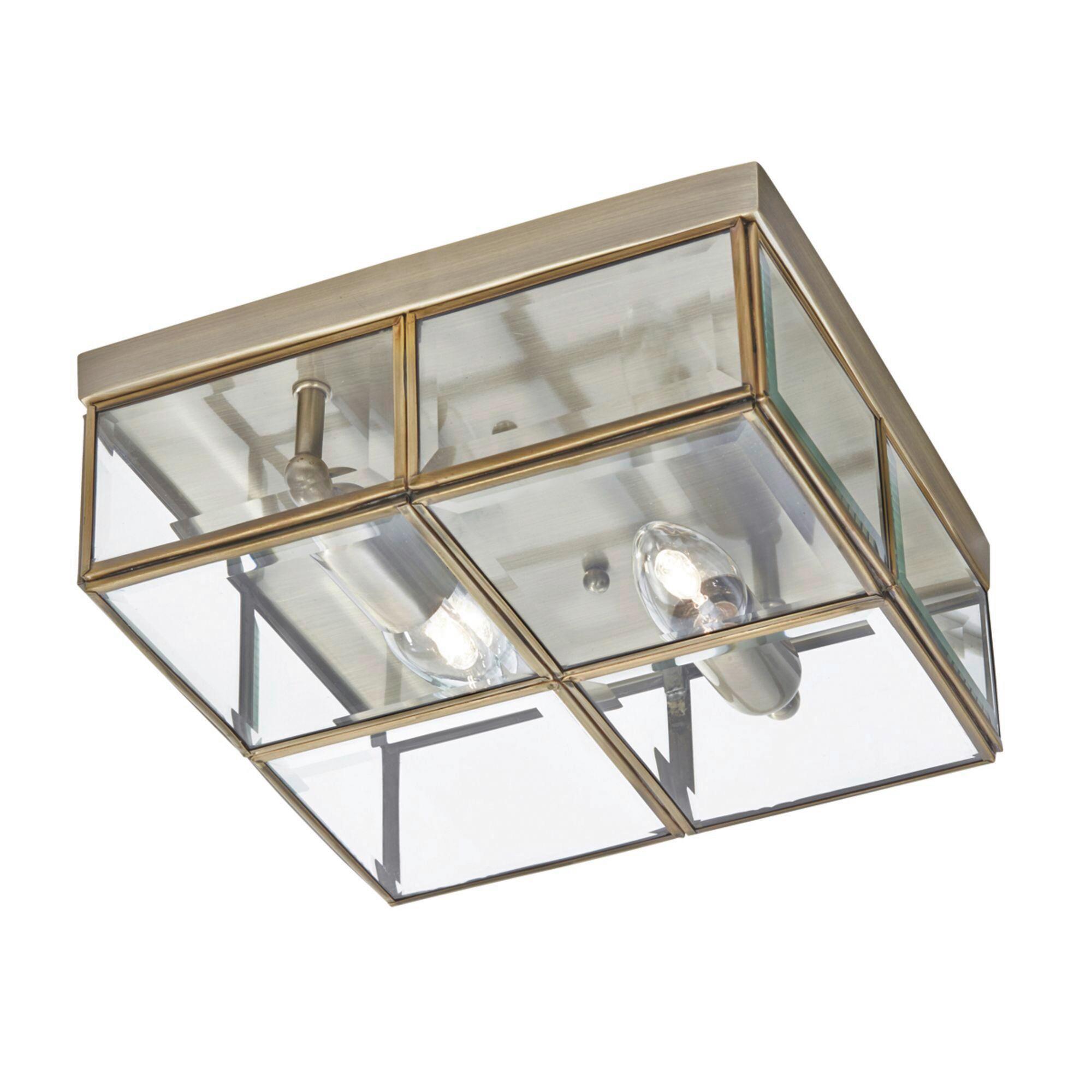 Deckenleuchte Pisa B: 25 Cm, Messingfarben, Dimmbar - Messingfarben, Basics, Glas/Metall (25/25/10cm)
