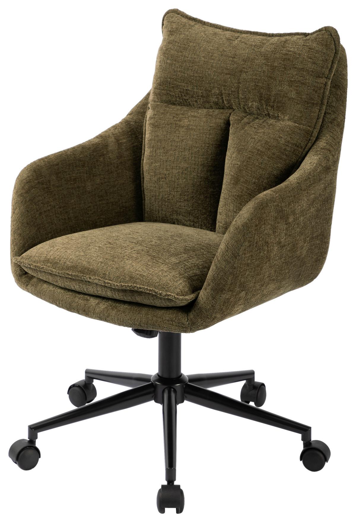 Drehstuhl Siena Grün B: 58 cm - Schwarz/Grün, MODERN, Kunststoff/Textil (58/85-93/58cm) - MID.YOU