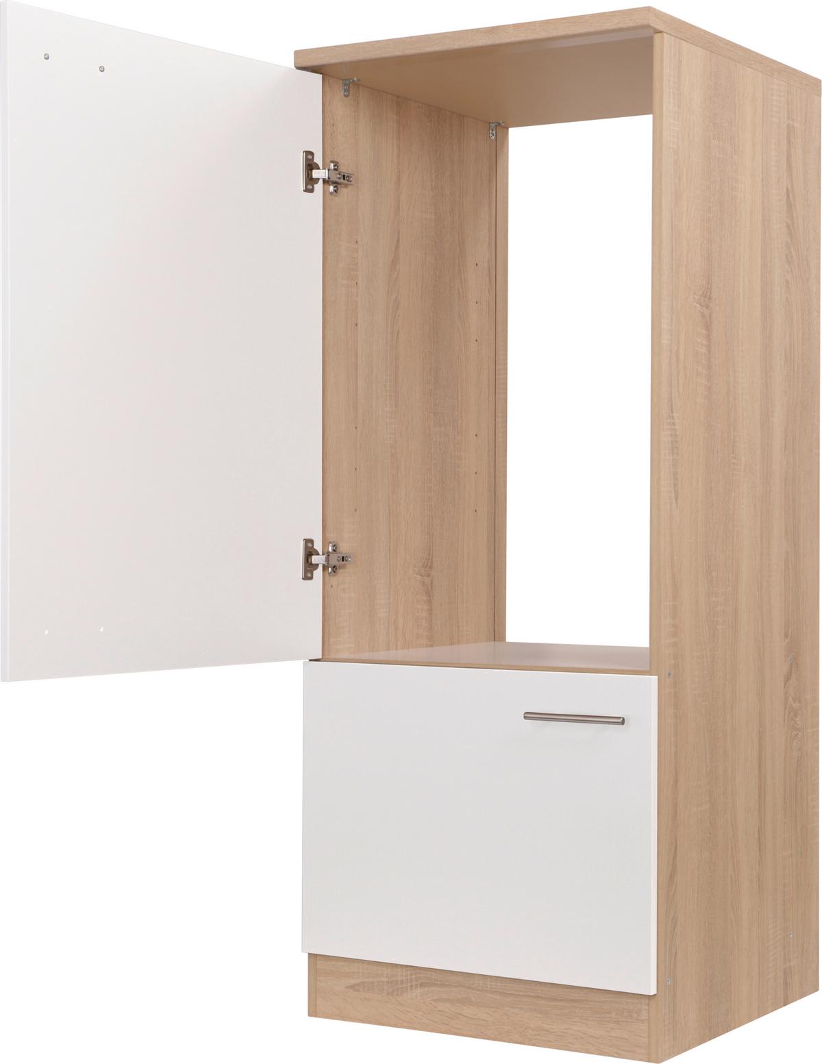 Geräteumbauschrank Merle Weiß, Eiche Dekor B:60cm - Eichefarben/Weiß, Basics, Holzwerkstoff (60/144,8/60cm) - Respekta