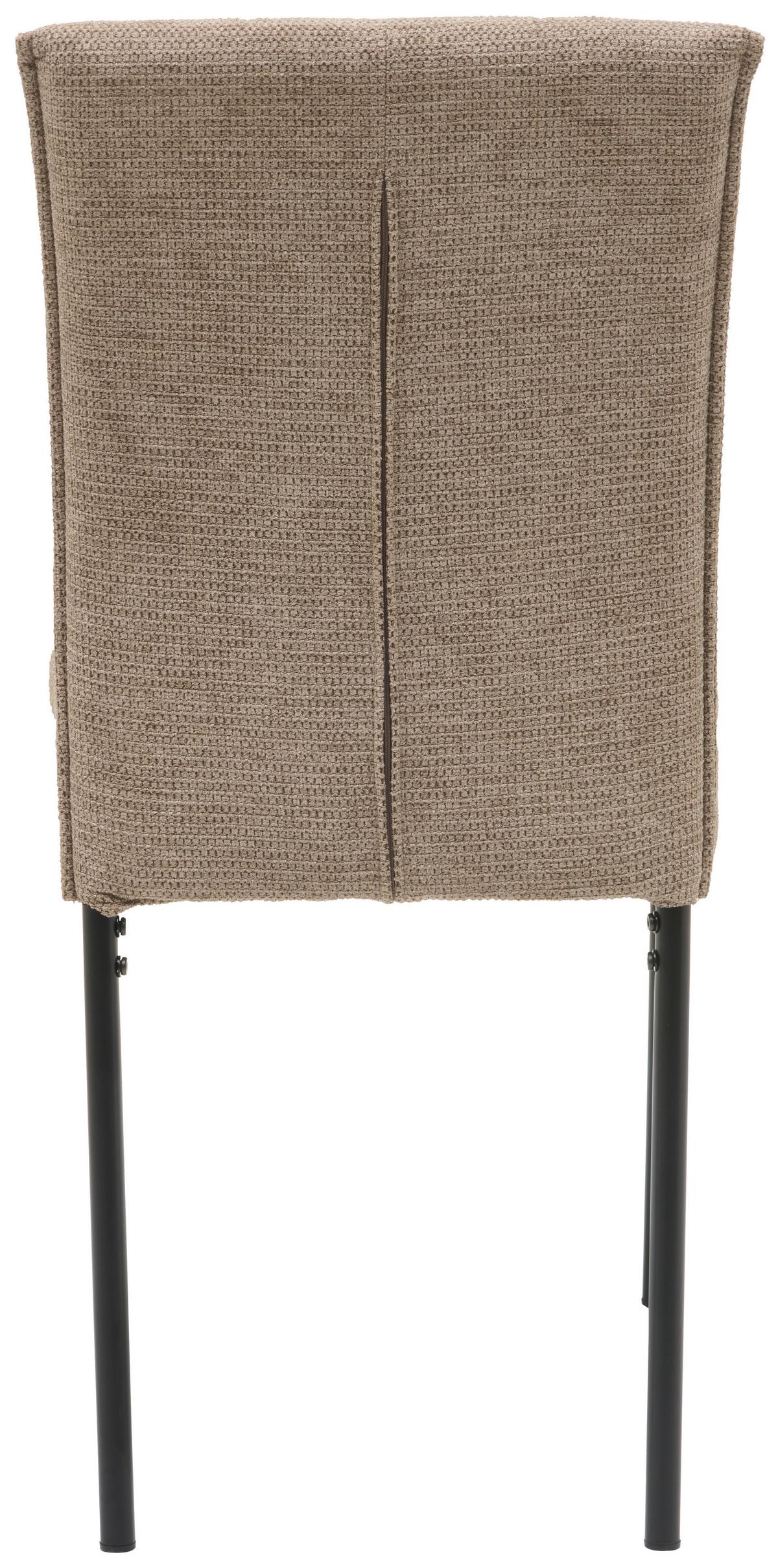 Vierfußstuhl Finn Webstoff Braun, B: 44 cm - Schwarz/Braun, KONVENTIONELL, Textil/Metall (44/96/61cm) - MID.YOU