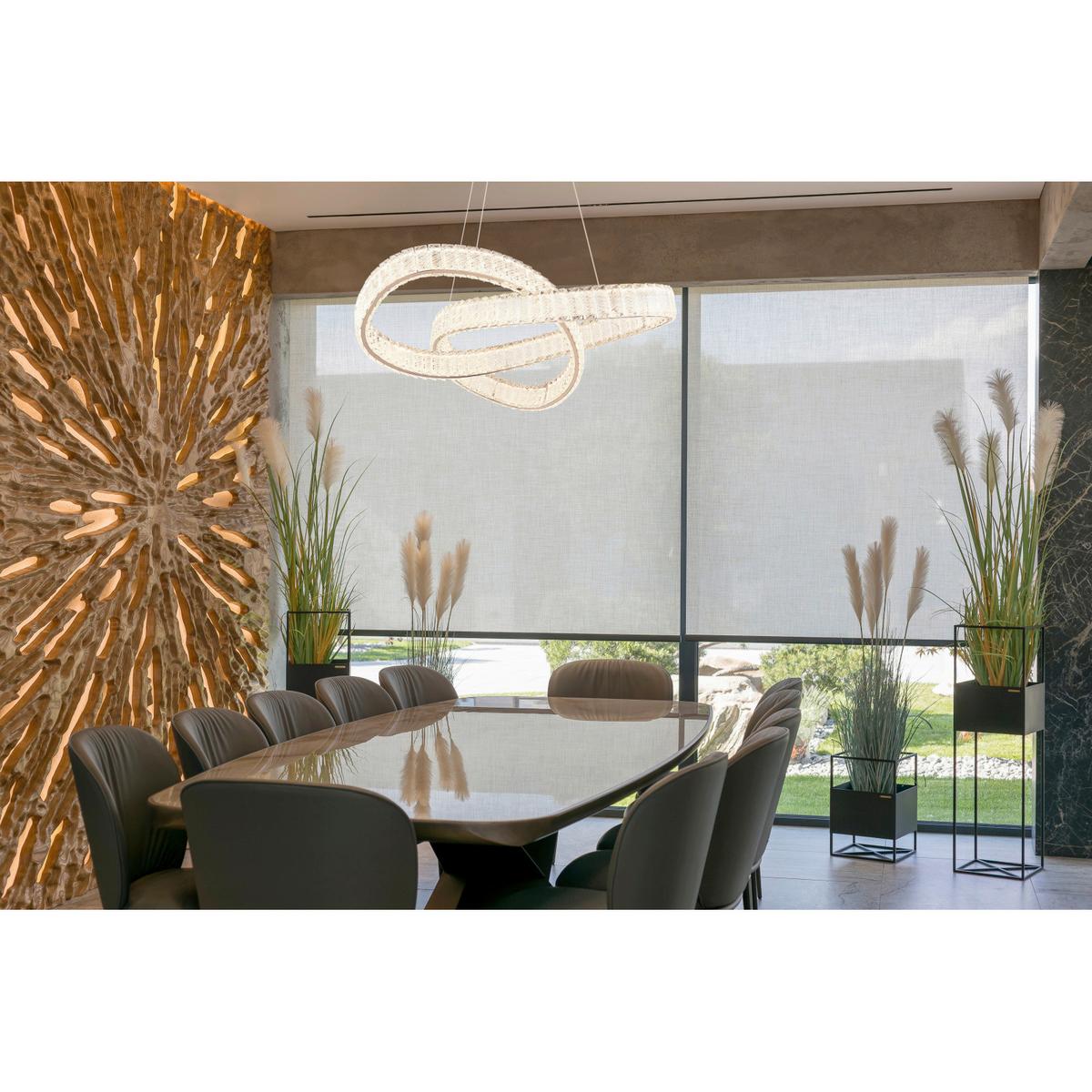 Led Függőlámpa 67162-110cct - krómszínű/áttetsző, Trend, műanyag/fém (78/120cm) - Globo