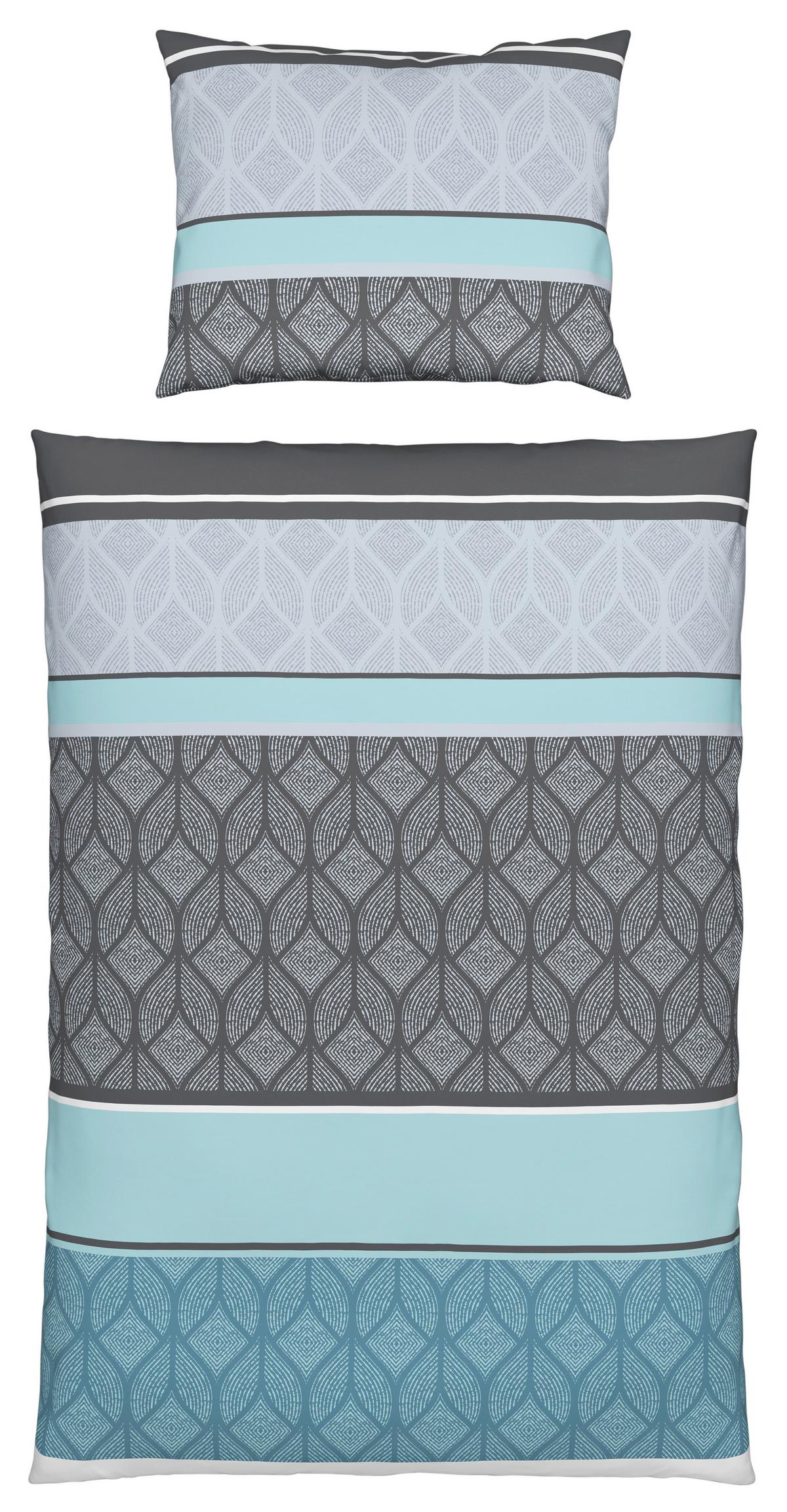 Renforce Bettwäsche 140x200 Cm Sierra Baumwolle Türkis - Türkis, MODERN, Textil (140/200cm) - Luca Bessoni