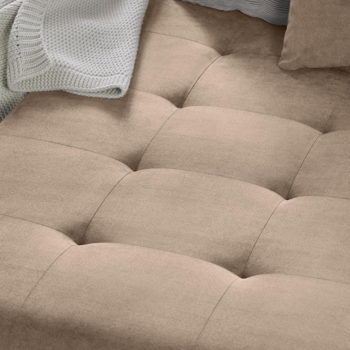 Rohová sedačka ENRICO, oboustranná, béžová - černá/barvy chromu, Konvenční, kov/textil (303/88/185cm) - Based