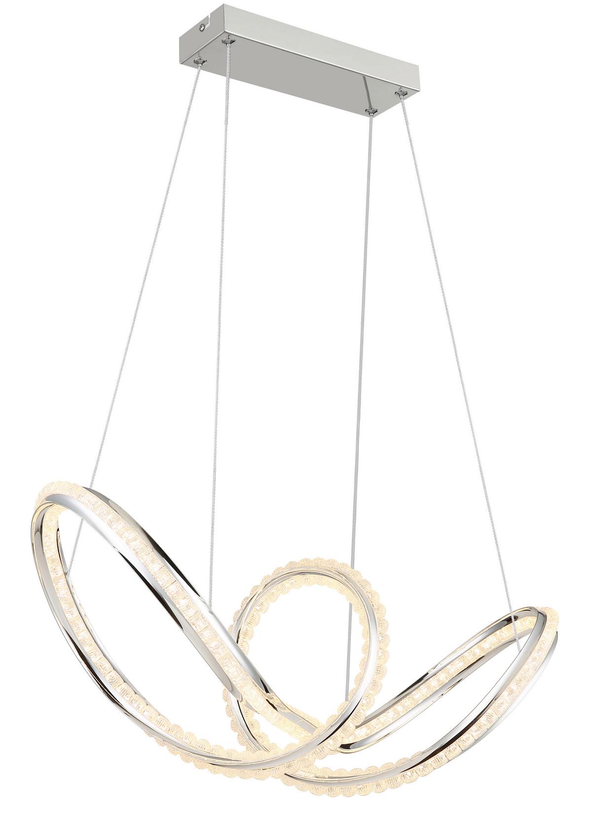 Led-hängeleuchte Memory-Funktion - Klar/Chromfarben, Design, Kunststoff/Metall (60/28/120cm) - Globo