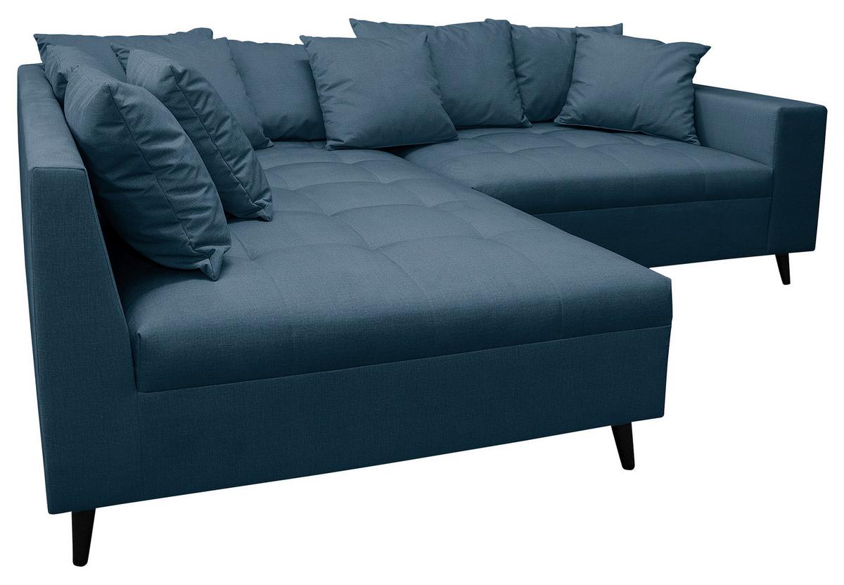 Ecksofa Pruno Dunkelblau S: 174x247 Cm - Schwarz/Dunkelblau, Design, Textil (174/247cm) - MID.YOU